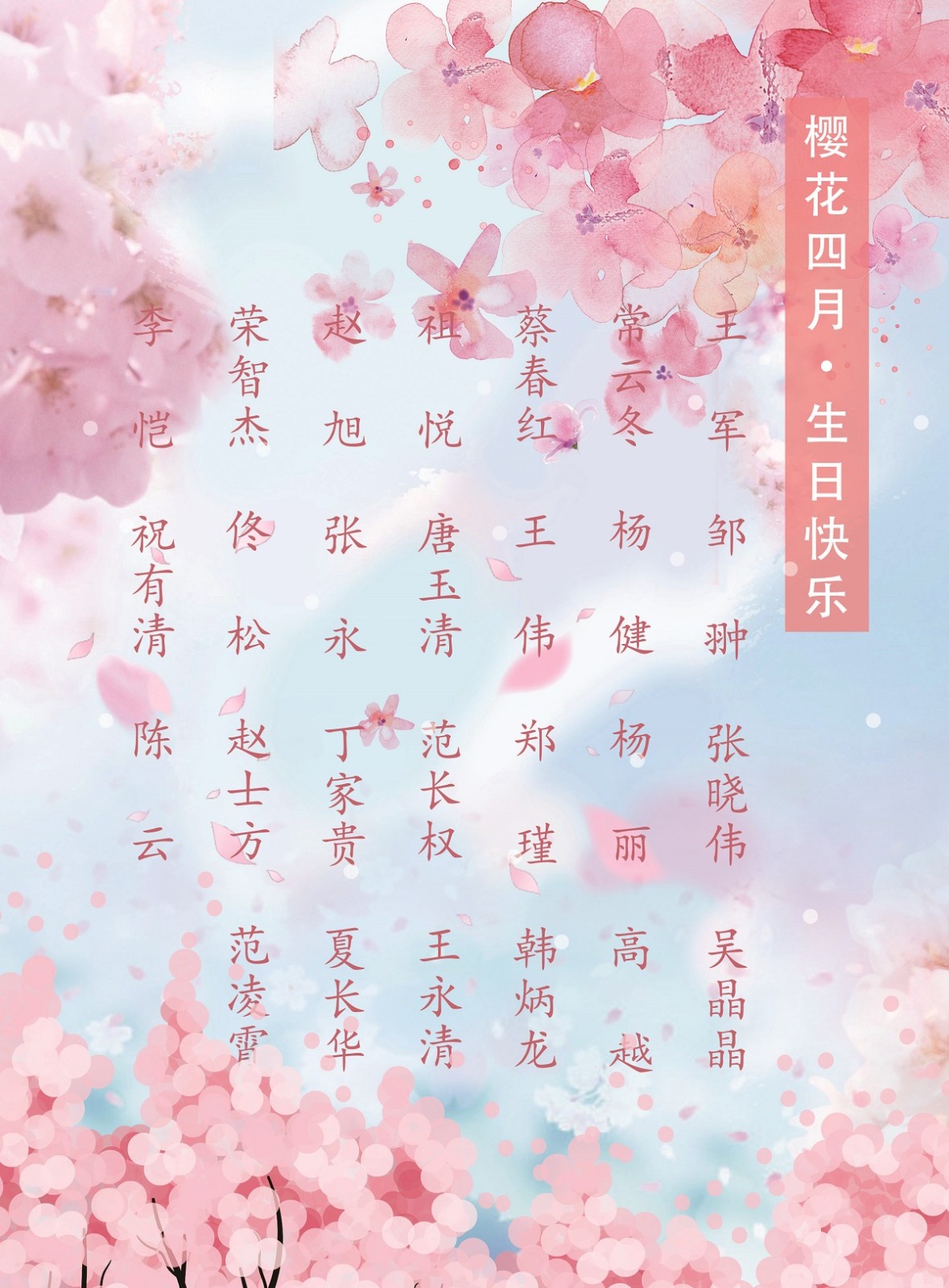 【生日祝?！抗ё?4月生日的員工生日快樂！